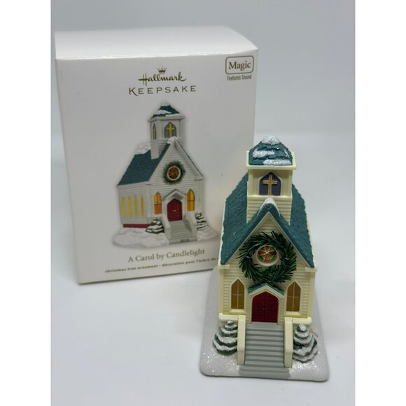 Hallmark Keepsake Christmas Church Ornament Carol 4.25" Candle Light 2012 MAGIC - Picture 1 of 6